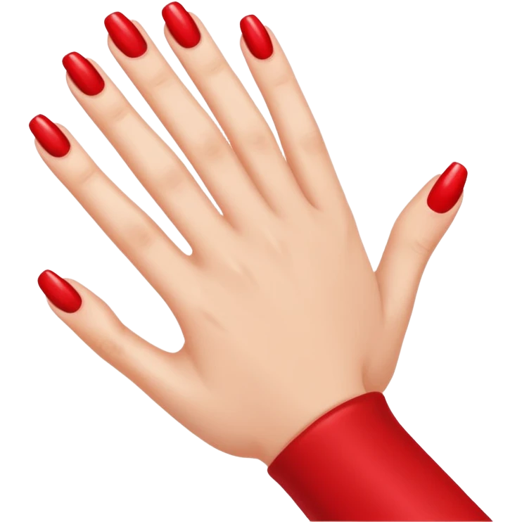 hand with perfectly painted bright red nails emoji