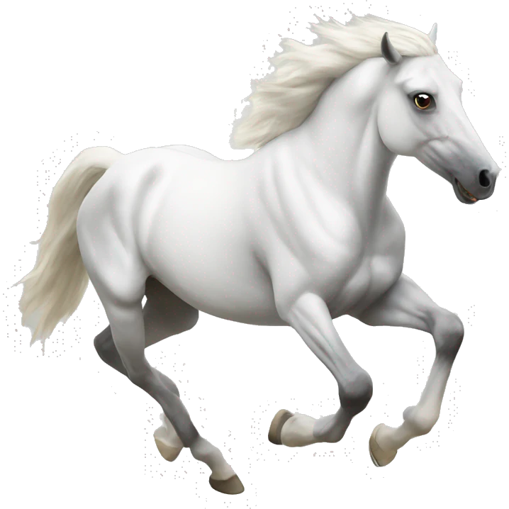 White horse running wild emoji