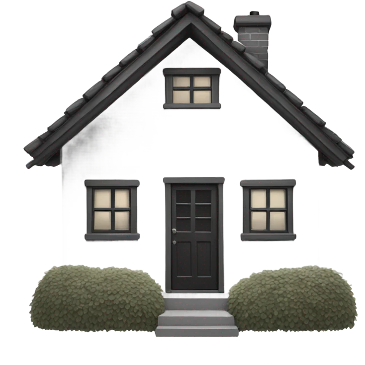Black and white cottage  emoji
