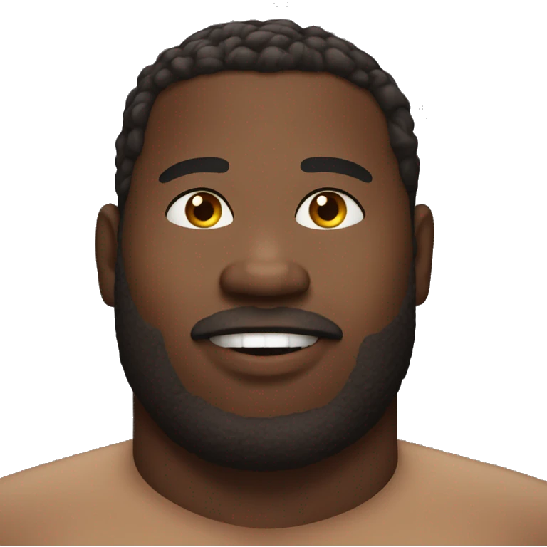 fat black man no shirt with drag emoji