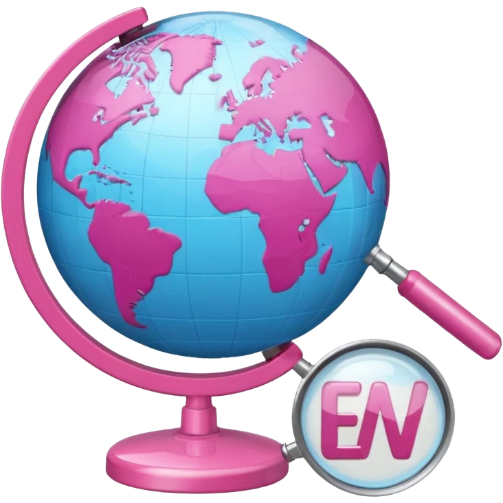 mix light pink dark pink and white girly globe with WWW in big letters under it and a small magnifying glass
It looks like an internet bar icon. emoji