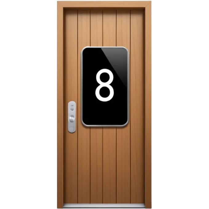 modern villa door number wood Japanese with smart screen lock emoji