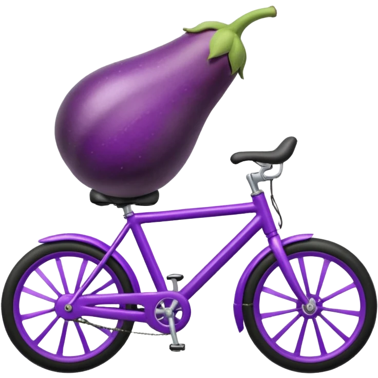 eggplant riding a bike  emoji
