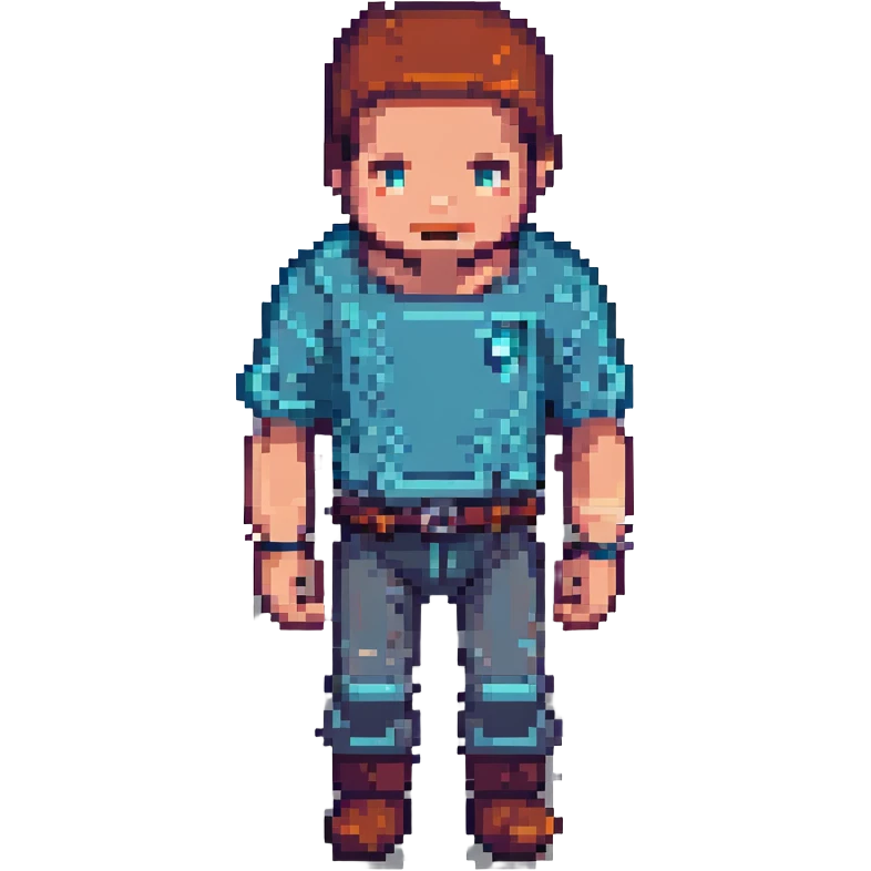 Herobrine character inspired by Minecraft, pixel art style emoji