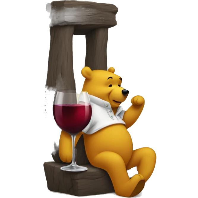 Pooh drinking wine  emoji