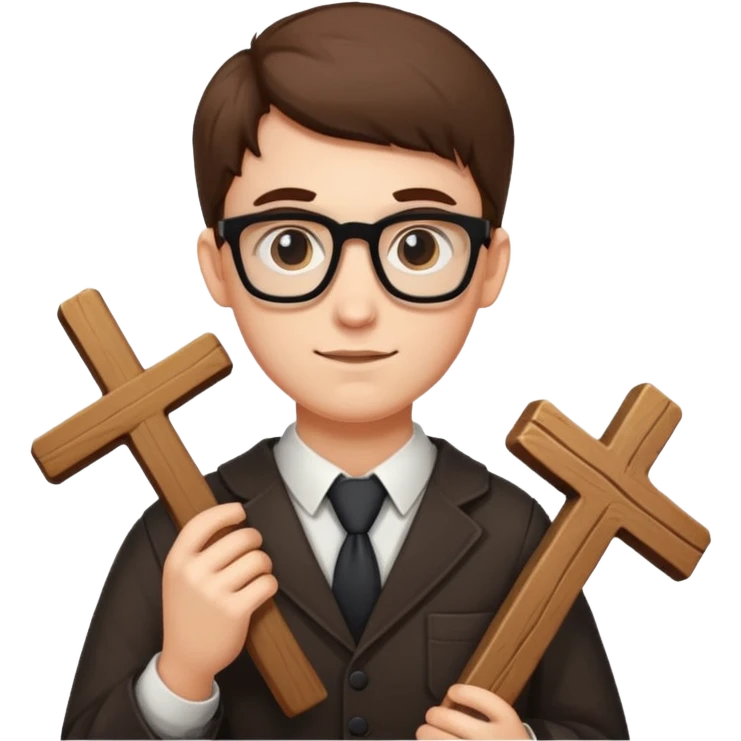 Nerd holding cross  emoji