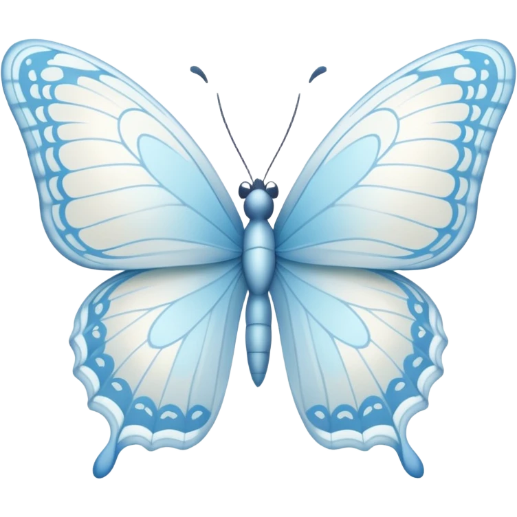 White butterfly with little pastel blue on its wings emoji