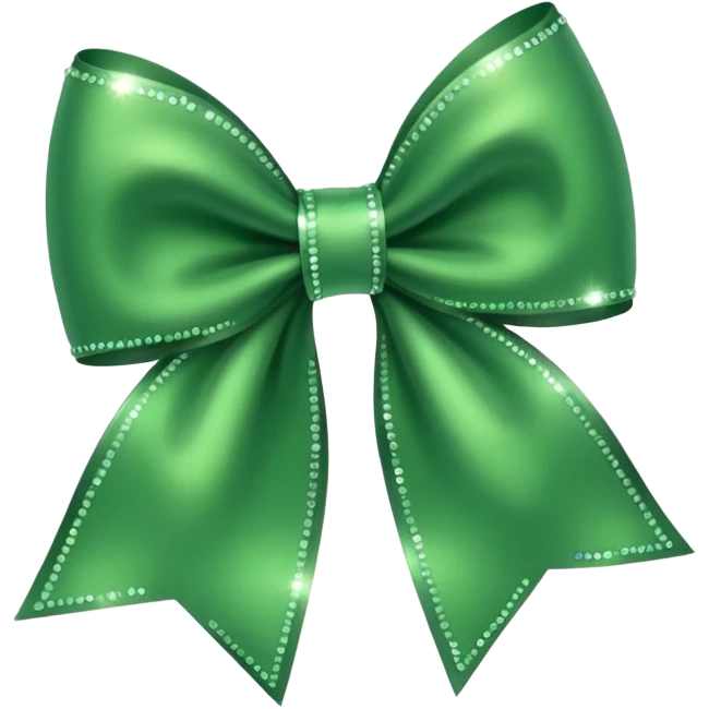 sparkly bow green emoji