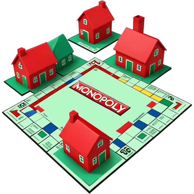 Monopoly Green and red houses emoji