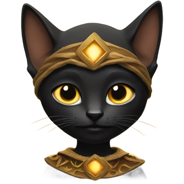 A sun warlock who has tan skin and is holding a black kitten emoji