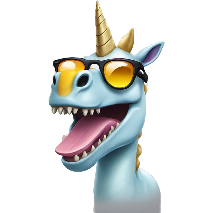 Unicorn dinosaur wearing sunglasses  emoji