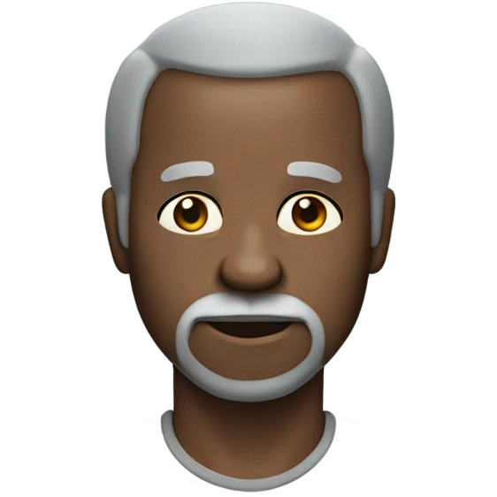 Seventy years old black man with balled head and short grey beard  emoji