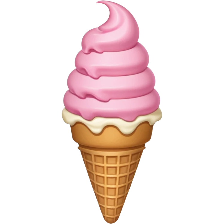 A pink ice crean with a bou emoji