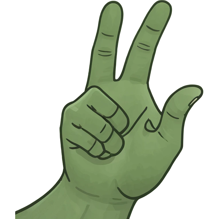 Flat vector hand emoji with pinky up only; no thumb visible or extended; other fingers bent. Not rock gesture, not shaka. Thick outline, transparent background. emoji