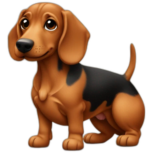 Teckel avec une tulipe emoji