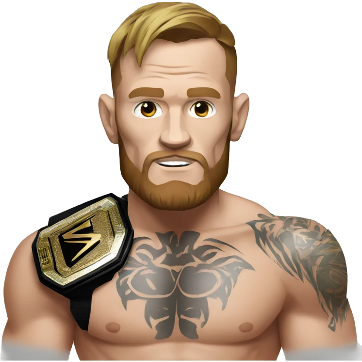 McGregor with UFC belt emoji