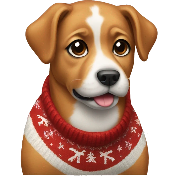 dog in a christmas sweater emoji