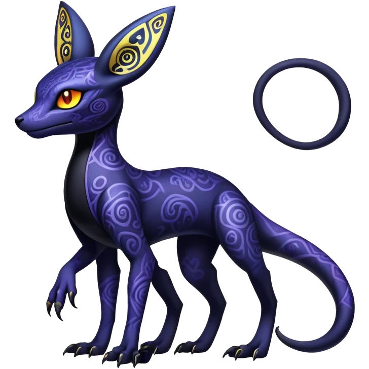 Pastel Gothic Salandit-Umbreon-Fakémon-hybrid-creature (full body)  emoji