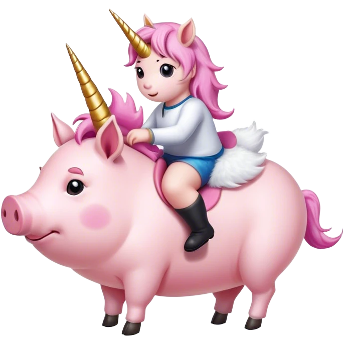 Unicorn riding a pig emoji