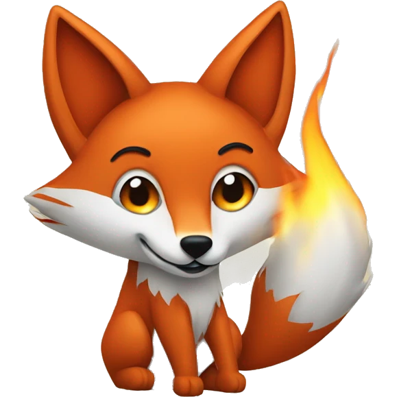 Fox with a tail made of fire emoji