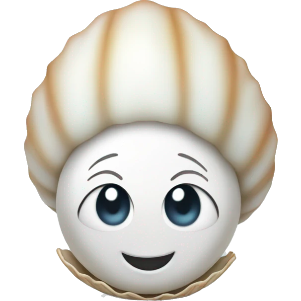 white pearl in shell emoji
