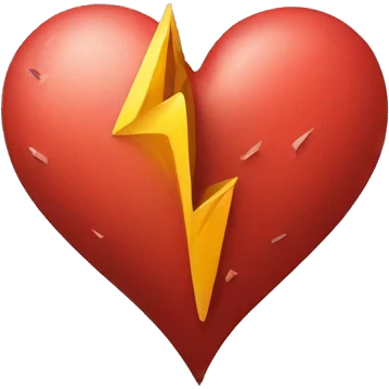 Un corazón con rayos de tormenta  emoji