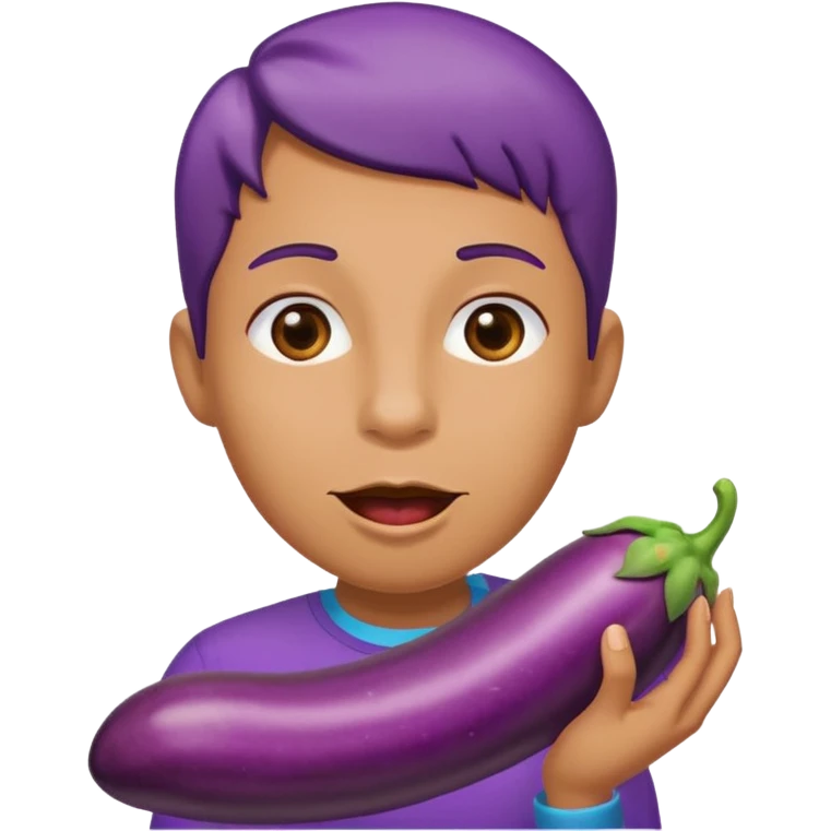 make eggplant vertical in his mouth i meant emoji