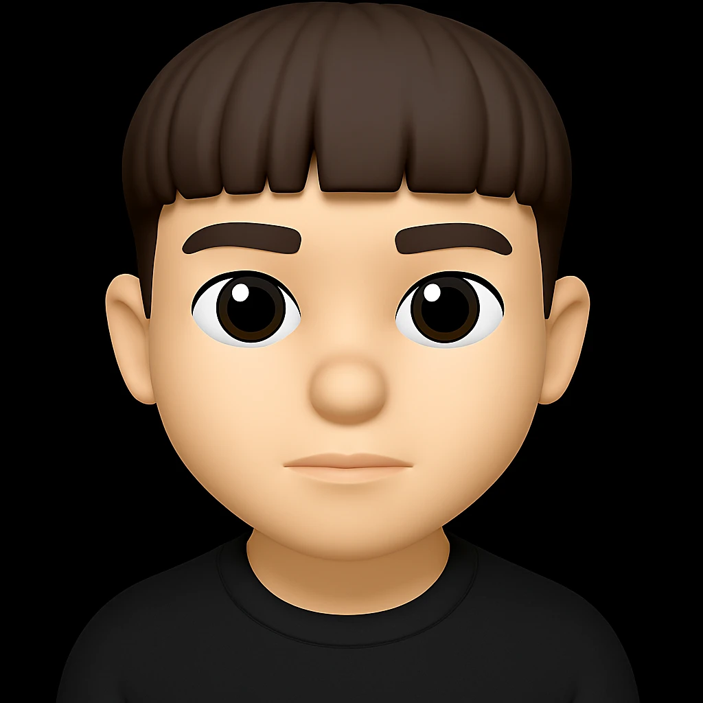 Change the boy's outfit to a black sweater, keeping the 3D emoji style unchanged. The style is microsoft style 3d fluent emojis with concise details. emoji