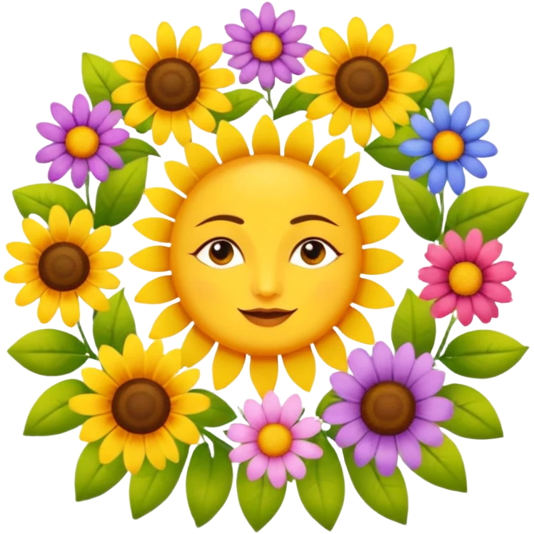 Logo of Madhu Gupta written on the sun surrounded by flowers emoji
