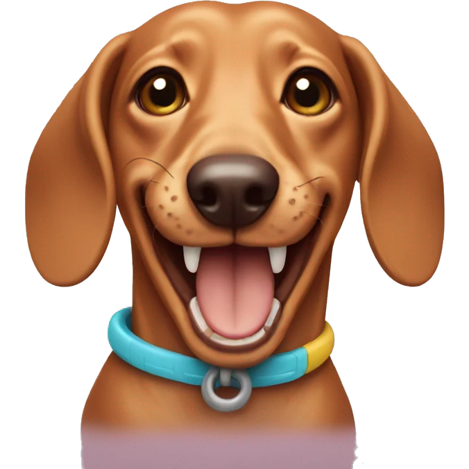 dachshund with a toy in his teeth emoji