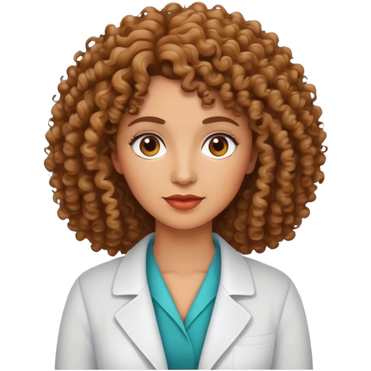Curly woman is a psychologist  emoji