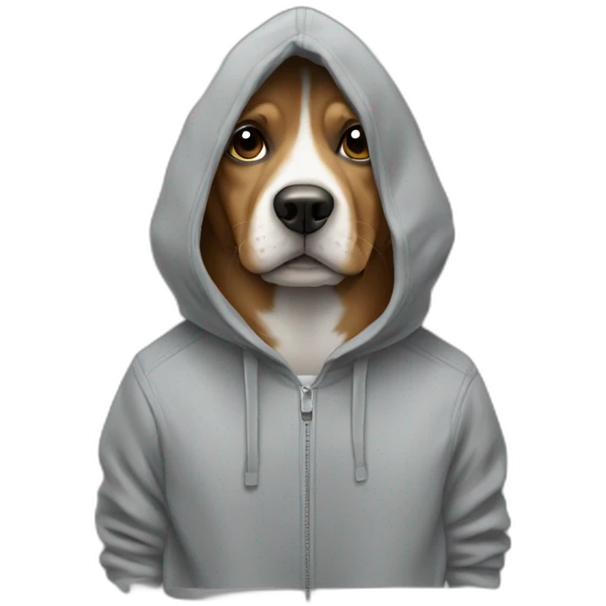 Dog wearing hoodie emoji