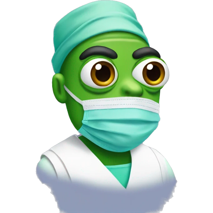 Pepe wearing surgery clothes emoji