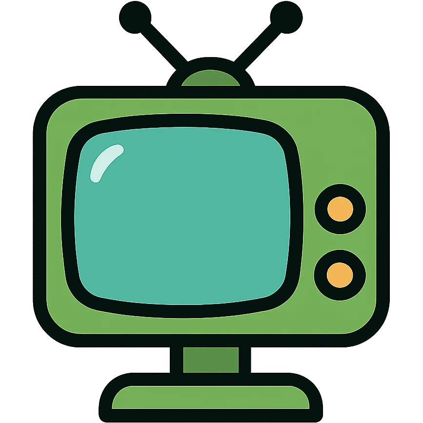 Green CRT television with rounded screen and stand emoji