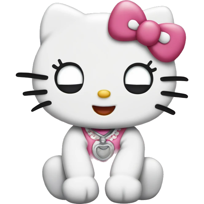 Hello kitty sticking her tongue out￼ emoji