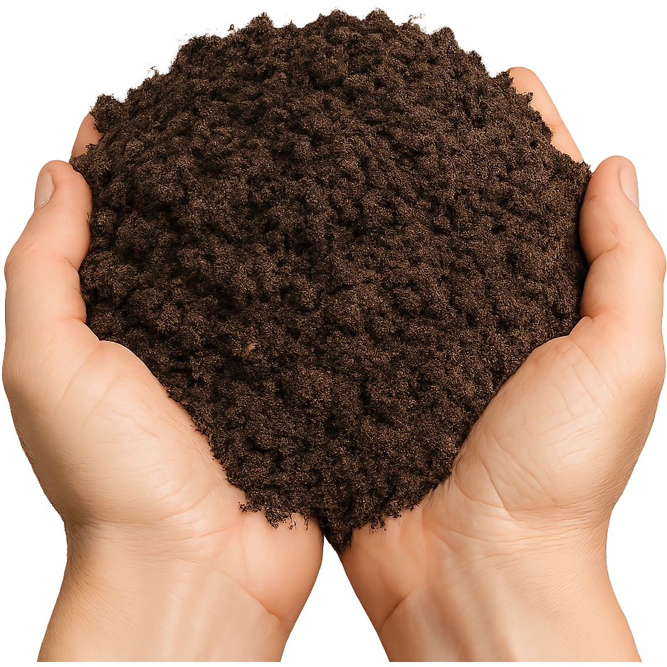 Сгенерируй большую горсть земли на пнг фоне без фона, настоящую emoji