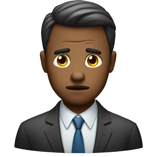 Worried business man emoji