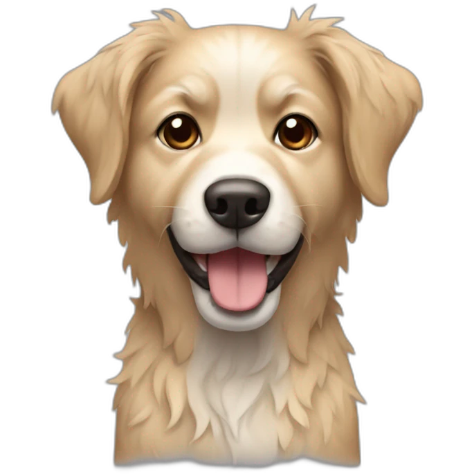 messy fur mixed breed beige dog emoji