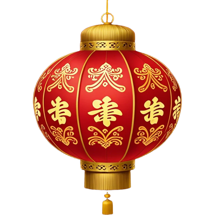 Chinese New Year red lantern – Cinematic Realistic Chinese New Year Red Lantern, depicted as an exquisitely crafted lantern adorned with intricate red and gold patterns, softly glowing against a dark background with subtle calligraphic details, evoking festive warmth and tradition. emoji