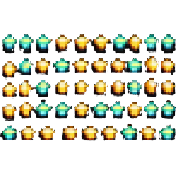 pixel art little stars with glowing effect emoji