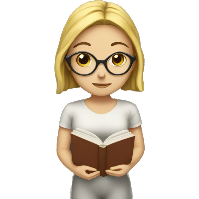 Brain girl and book emoji