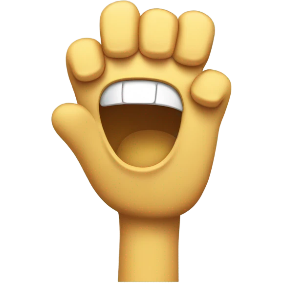 A satisfied face with a fist next to it emoji