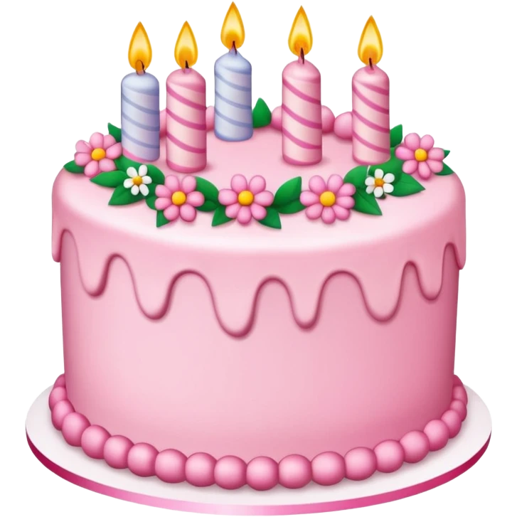 pink & pretty birthday cake  emoji