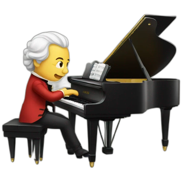 mozart playing piano emoji