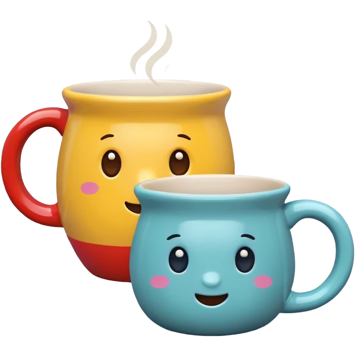 Two cute mugs emoji