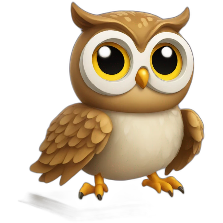 owl reading book emoji