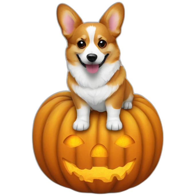 Corgi pumpkin halloween emoji