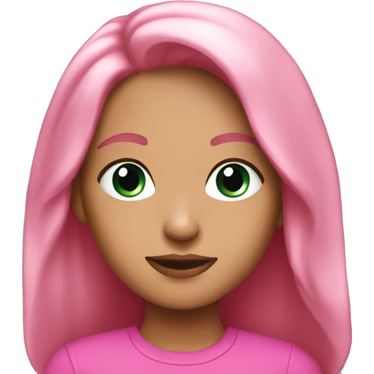 Brunnete girl with pink emoji