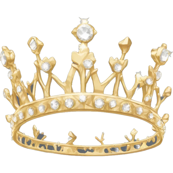 dainty gold crown crystal tiara  adand emoji