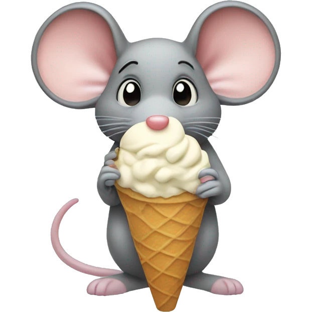 mouse eating ice cream  emoji